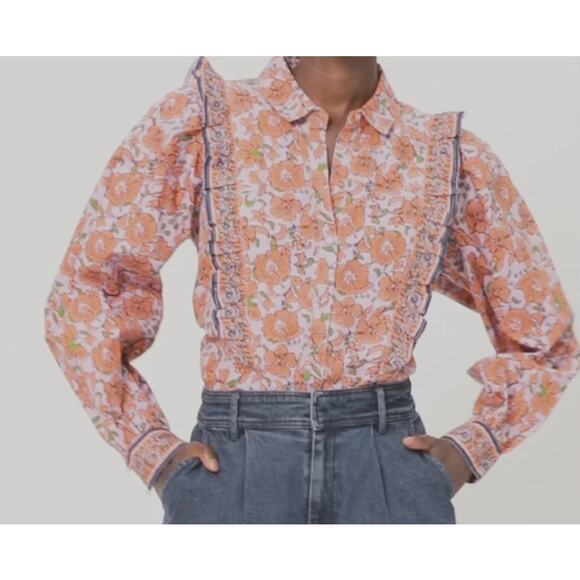 Cleobella Tops - 🌸 NWT Cleobella Laine Blouse - Size L | Floral Ruffle Boho Top